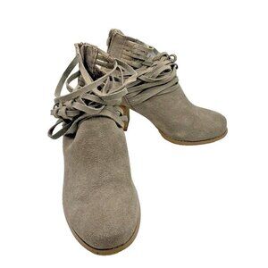 Torrid Bootie Women Size 10 W Wide Width Brown Suede Zip Ankle Block Heel Boots